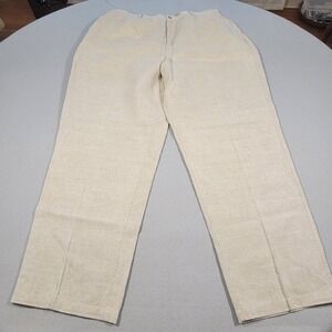 Elisabeth Liz Claiborne Pants Linen Cotton Blend Beige Breathable Womens Size 20